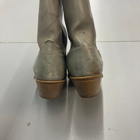 VTG Gray Distressed Dingo Western Cowboy Boots Made IN USA SZ 9.5 - Picture 5 of 8